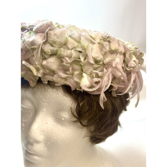 1960's Original Antique Retro Ladies Flower Floral‎ Vintage  Hat - Picture 3 of 10